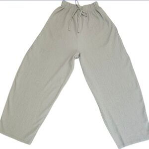 Zara Textured Wide Leg Elastic Waist Pants